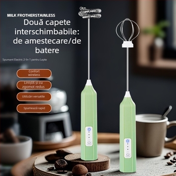 JLL7601-3 Bătător electric fără fir pentru ouă și spumator de lapte, aparat compact pentru cafea acasă