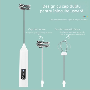 JLL7601-3 Bătător electric fără fir pentru ouă și spumator de lapte, aparat compact pentru cafea acasă