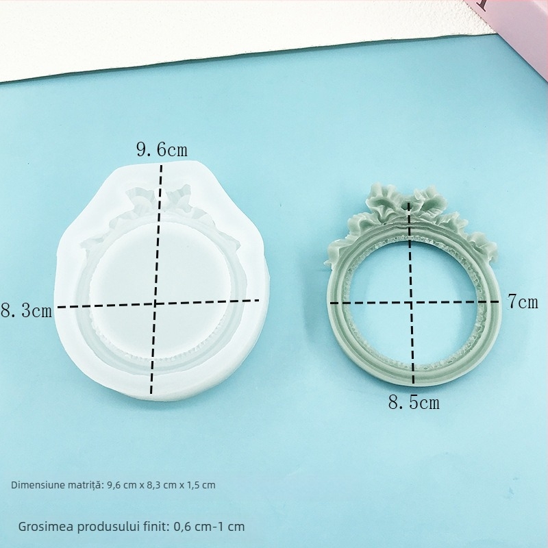 Șablon din silicon în stil european pentru ramă foto cu găuri, decor DIY pentru mașină, turnare cu rășină cristală
