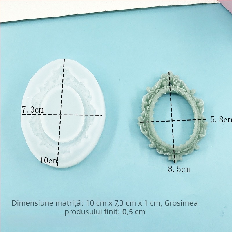 Șablon din silicon în stil european pentru ramă foto cu găuri, decor DIY pentru mașină, turnare cu rășină cristală