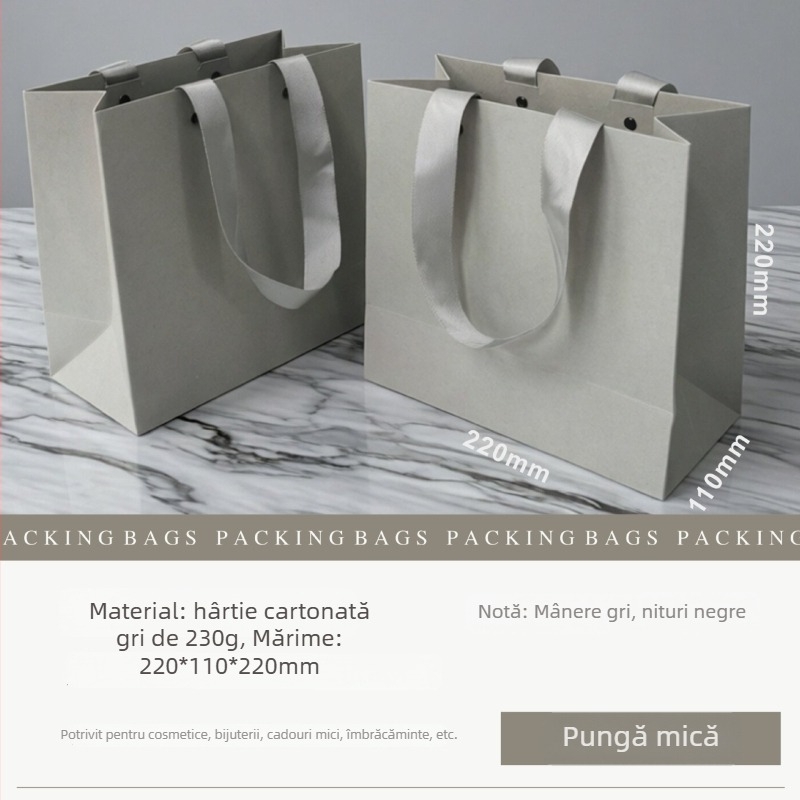În stoc – pungi cadou corporative elegante pentru festivități de deschidere, personalizabile prin imprimare de logo, pungi de hârtie cu mâner