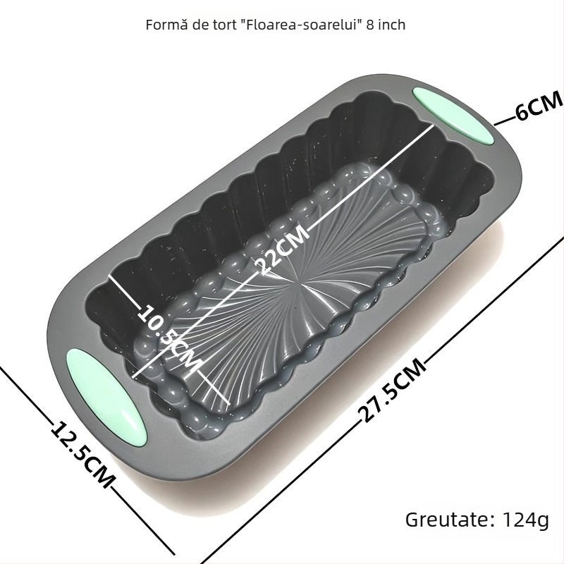 Formă din silicon bicoloră cu design floare de floarea-soarelui, pentru coacere – formă multistrat pentru ouă