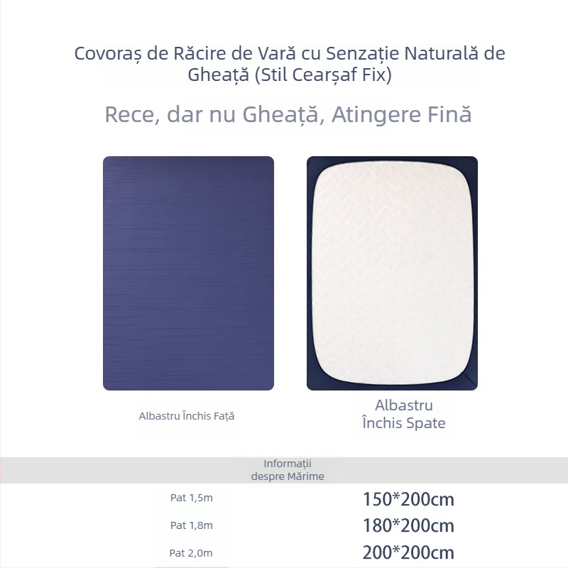 Ice Silk husă de pat și cearșaf cu elastic, răcoros vara, culoare solidă, dimensiune 1,5 m, protecție pentru saltea