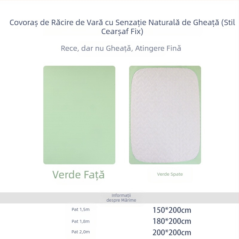 Ice Silk husă de pat și cearșaf cu elastic, răcoros vara, culoare solidă, dimensiune 1,5 m, protecție pentru saltea