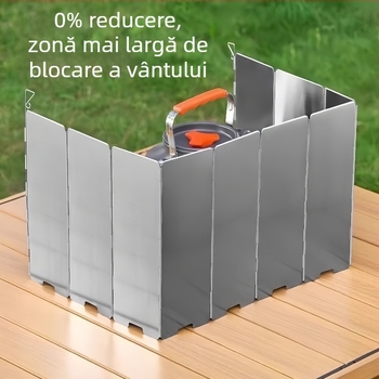 Scut antivent pentru aragaz de camping – panou pliabil din aluminiu