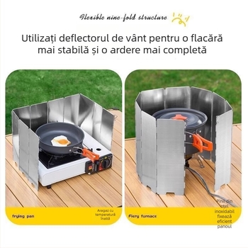 Scut antivent pentru aragaz de camping – panou pliabil din aluminiu