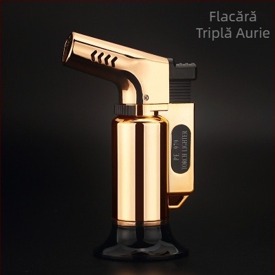 Torţă cu gaz butan, cu flacărare tripla, rezistentă la vânt, pentru bucătărie, casă și grădină; potrivită pentru moxibustie, ardere de lumânări și sudură