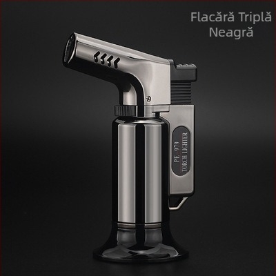 Torţă cu gaz butan, cu flacărare tripla, rezistentă la vânt, pentru bucătărie, casă și grădină; potrivită pentru moxibustie, ardere de lumânări și sudură