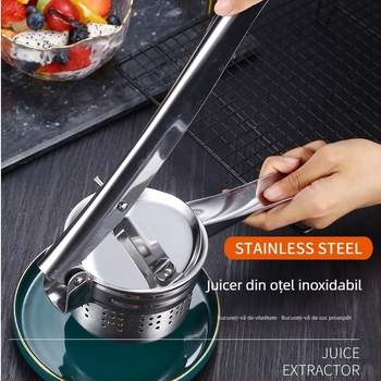 Storcător manual din oțel inoxidabil, zdrobitor de cartofi, presă pentru legume și deshidrator de legume