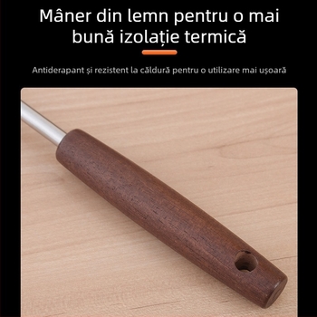 Set spatule și lingură din oțel inoxidabil, două piese, rezistent la temperaturi înalte