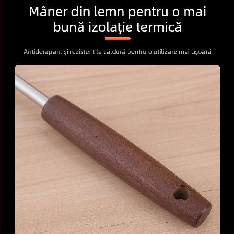 Set spatule și lingură din oțel inoxidabil, două piese, rezistent la temperaturi înalte