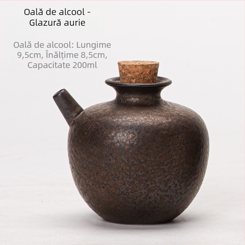 Dispenser ceramic japonez pentru sake și vin, stil retro