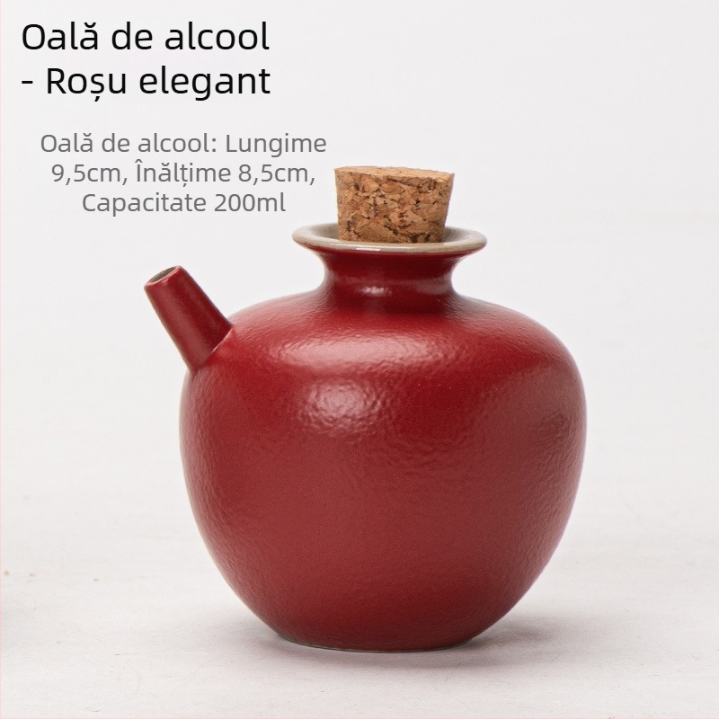Dispenser ceramic japonez pentru sake și vin, stil retro