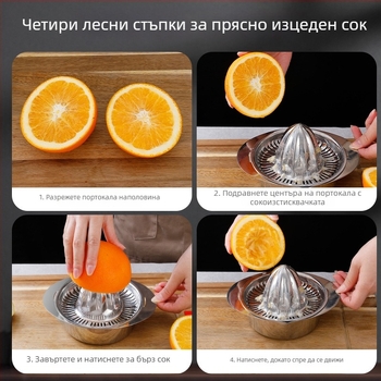 Storcător manual din oțel inoxidabil 304 pentru citrice – mic pentru portocale și lămâi, uz casnic
