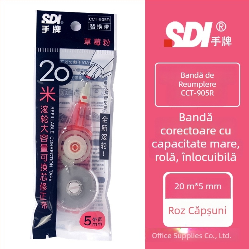 Bandă corectoare Hand CCT-905, 20 m, capacitate mare, miez înlocuibil
