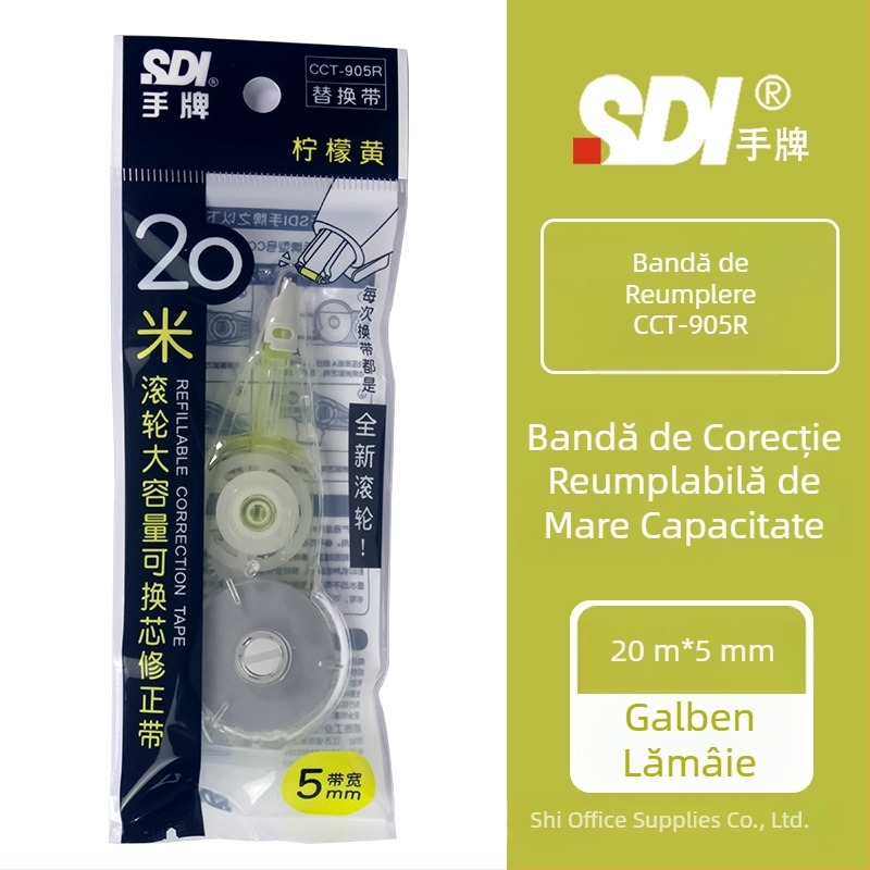 Bandă corectoare Hand CCT-905, 20 m, capacitate mare, miez înlocuibil