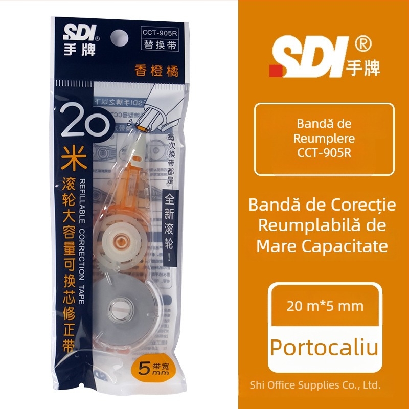 Bandă corectoare Hand CCT-905, 20 m, capacitate mare, miez înlocuibil