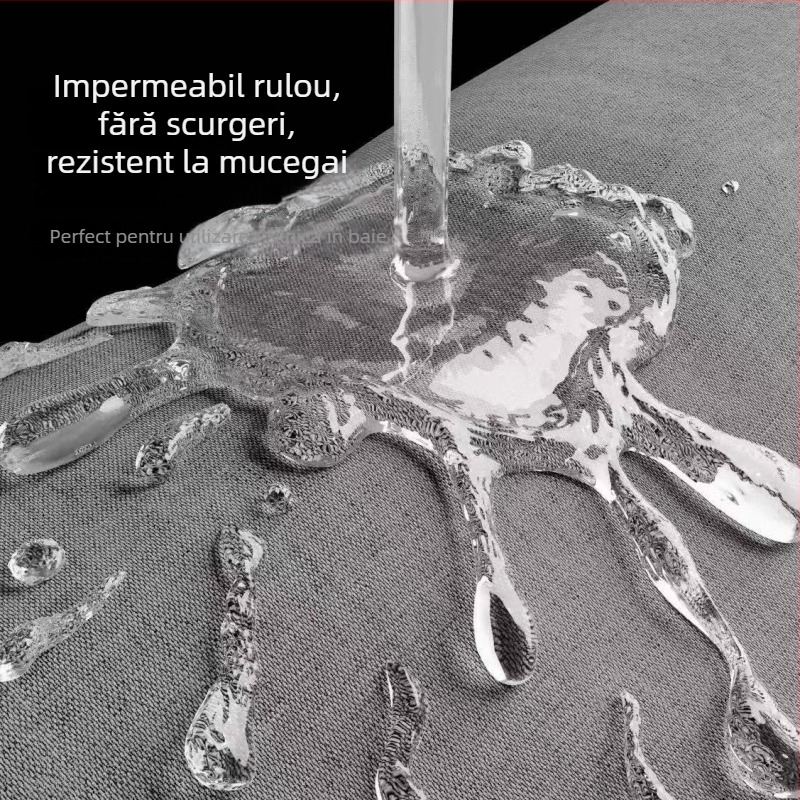 Set perdele de duș, montaj fără găuri, separator pentru baie, material impermeabil, antimucegai, perdea îngroșată