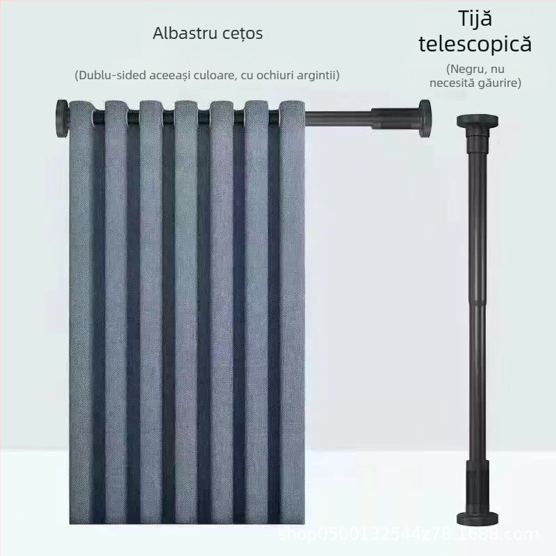 Set perdele de duș, montaj fără găuri, separator pentru baie, material impermeabil, antimucegai, perdea îngroșată