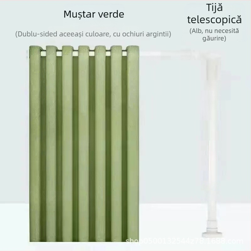 Set perdele de duș, montaj fără găuri, separator pentru baie, material impermeabil, antimucegai, perdea îngroșată
