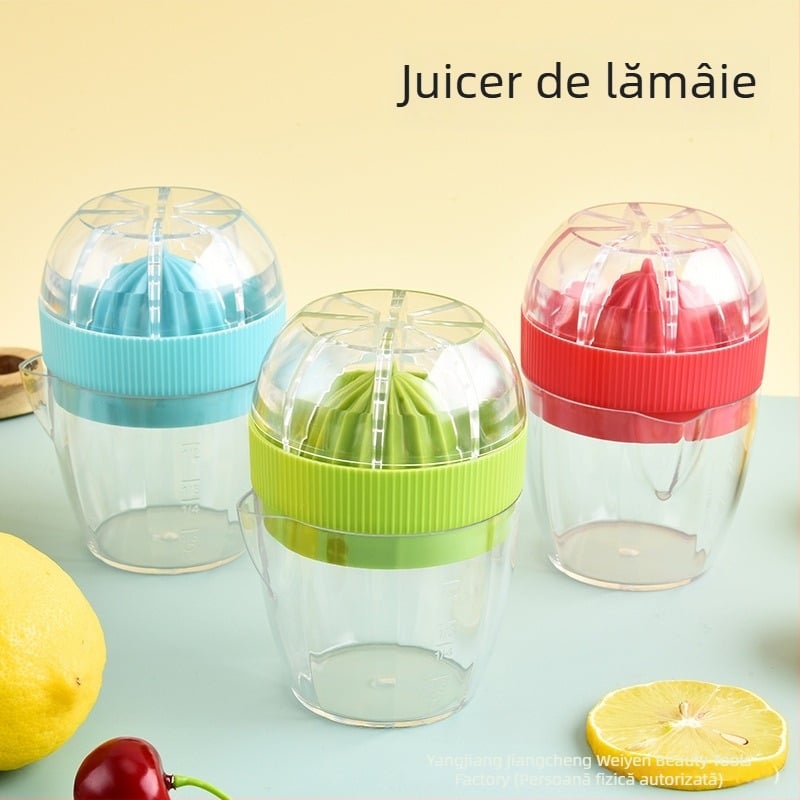 Presă manuală din plastic pentru lămâi, pentru uz casnic, mini ceașcă de suc din fructe, realizată manual