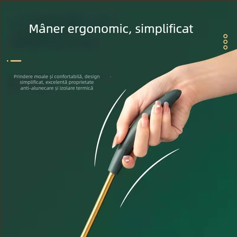 Set de ustensile de bucătărie din silicon alimentar: spatulă, lingură și lingură cu sită; antiaderent, rezistent la temperaturi înalte