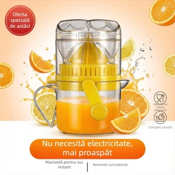 Storcător manual pentru uz casnic, mini storcător cu manivelă pentru portocale, presă de fructe pentru lămâi, suc proaspăt, fără curent