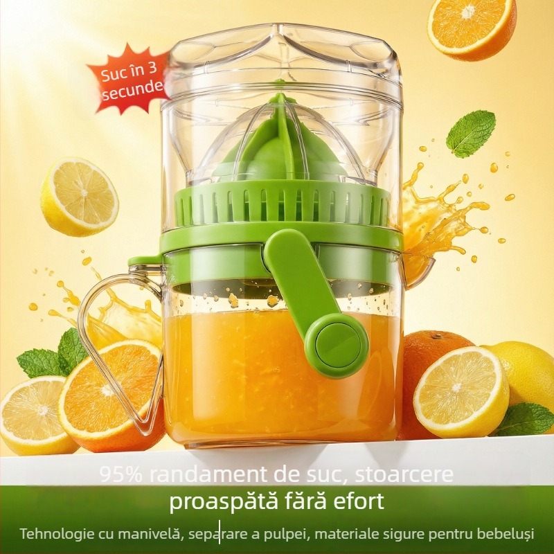 Storcător manual pentru uz casnic, mini storcător cu manivelă pentru portocale, presă de fructe pentru lămâi, suc proaspăt, fără curent