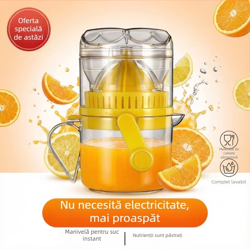 Storcător manual pentru uz casnic, mini storcător cu manivelă pentru portocale, presă de fructe pentru lămâi, suc proaspăt, fără curent