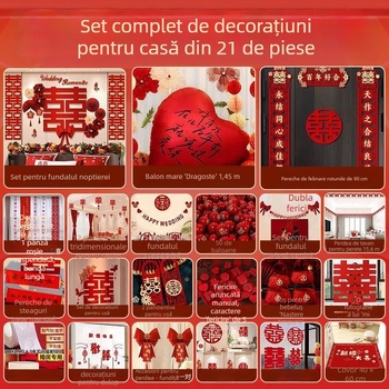 Set de decor pentru dormitor de nuntă, cu ghirlande, stil nou 2026
