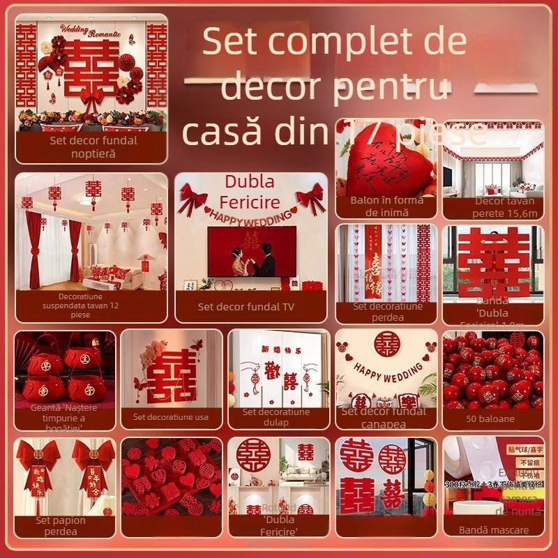 Set de decor pentru dormitor de nuntă, cu ghirlande, stil nou 2026