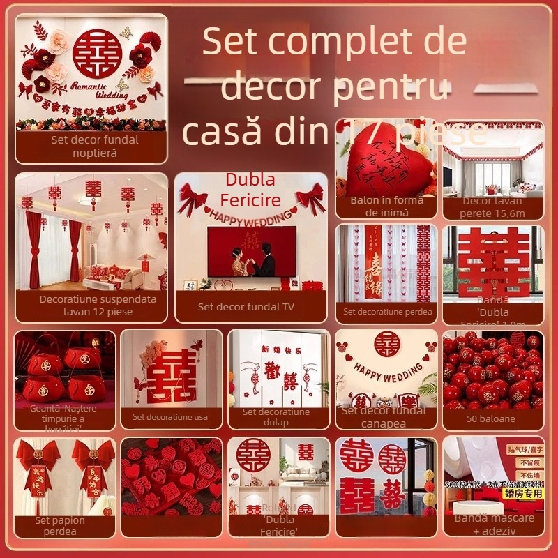 Set de decor pentru dormitor de nuntă, cu ghirlande, stil nou 2026