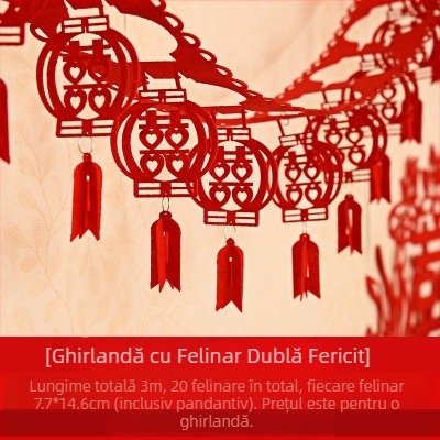 Set de decor pentru nuntă pentru casă: decorațiuni creative pentru cameră, materiale nețesute, panglici, ghirlande și felinare