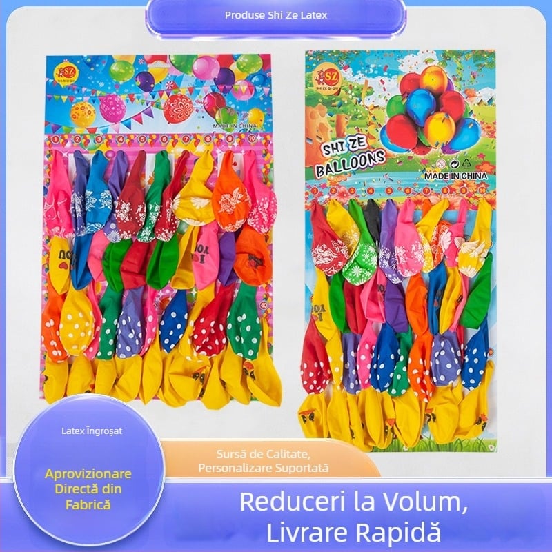 Balon latex rotund, 12 inch, 4-în-1, cu etichetă agățată în ambalaj pentru decor ambiental