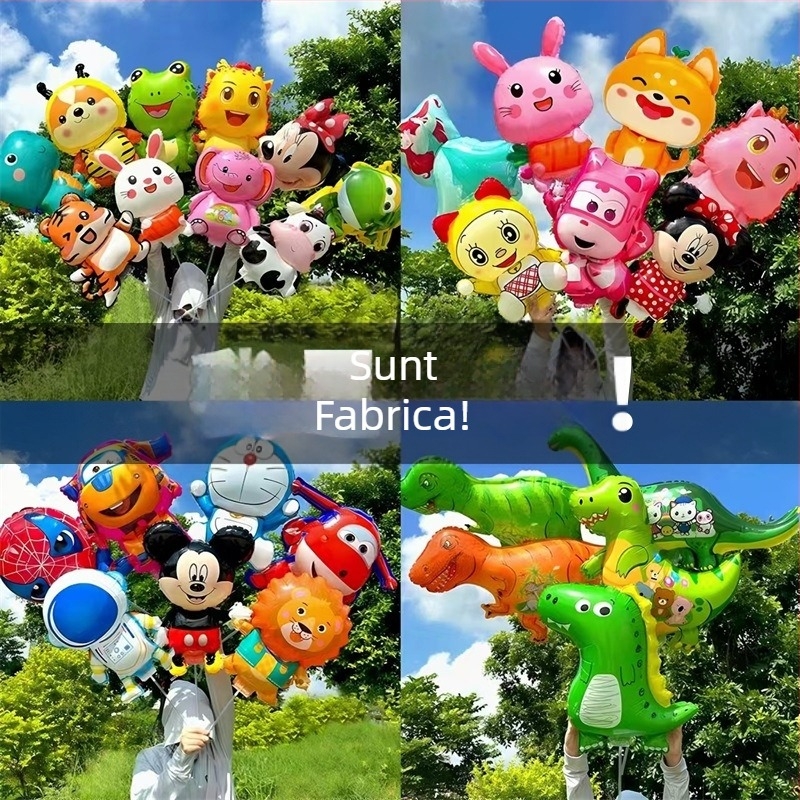 Balon mare luminos cu clips și mâner, 16 inch, balon din folie de aluminiu, formă de animal extraterestru