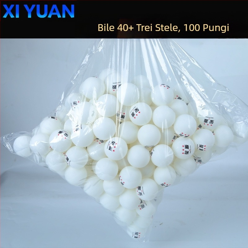 Bile ping-pong ABS 40mm, 3 stele, pentru antrenament și competiții, pachet de 100, compatibile cu mașina de servire