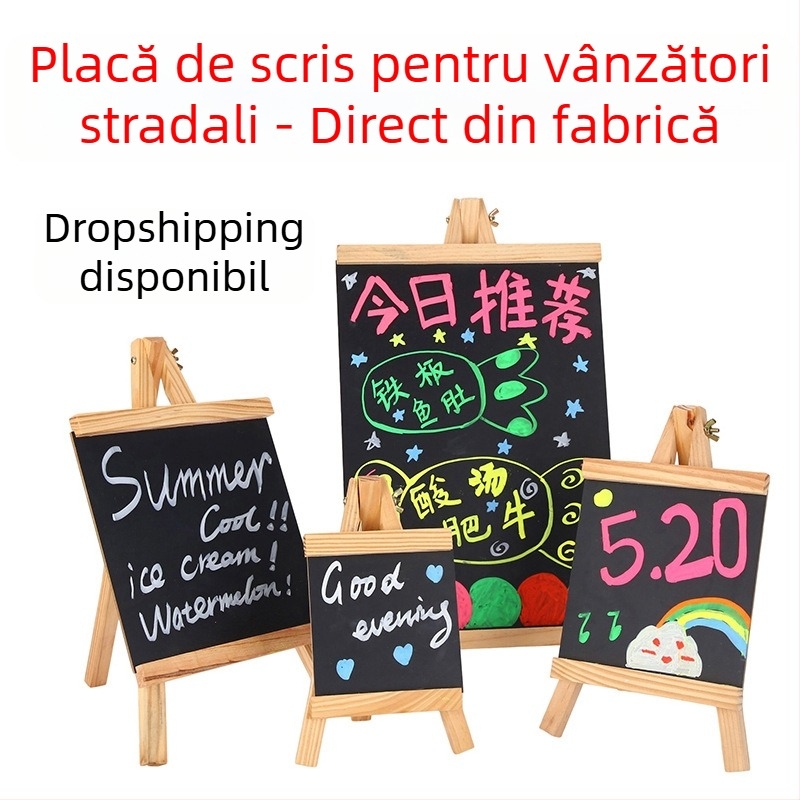 Tabla de lemn pentru standuri, plăci decorative pentru cafenele cu ceai cu lapte, restaurante și baruri, semne vintage ștergibile