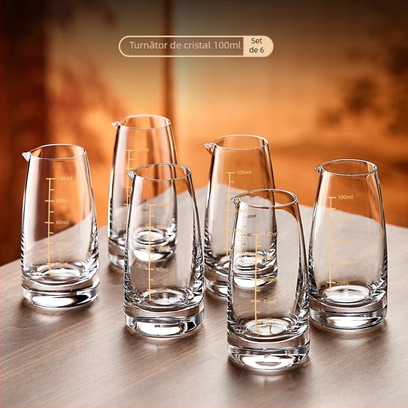 Decantor de vin din cristal, cu scară de măsurare, pentru uz casnic și comercial