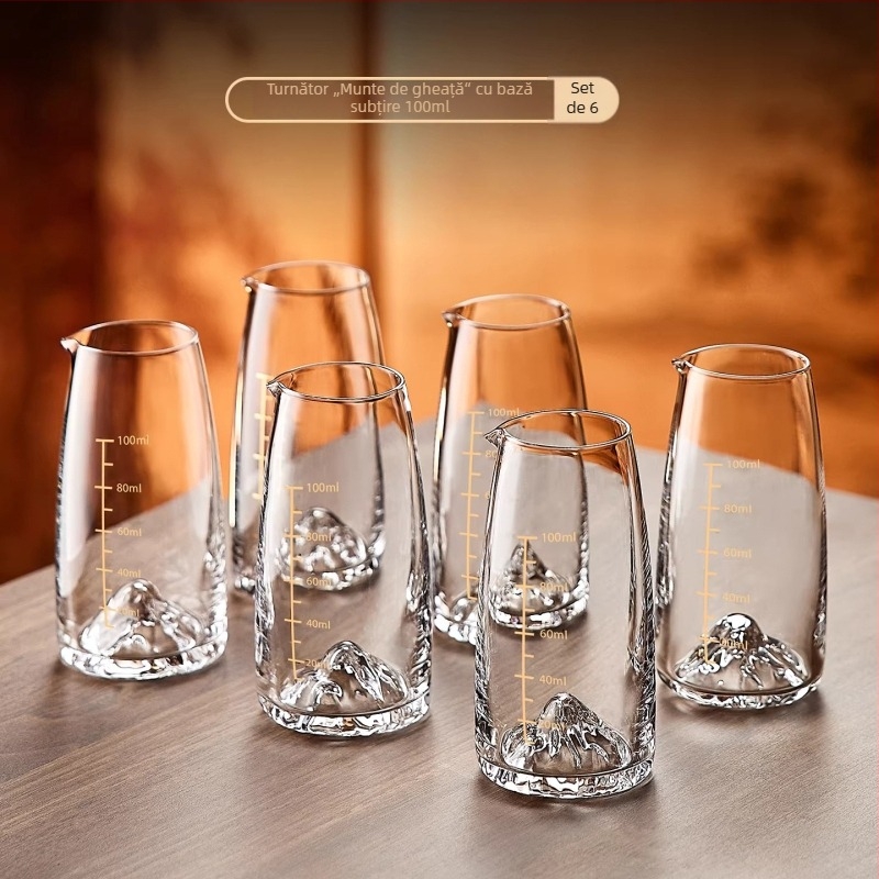 Decantor de vin din cristal, cu scară de măsurare, pentru uz casnic și comercial