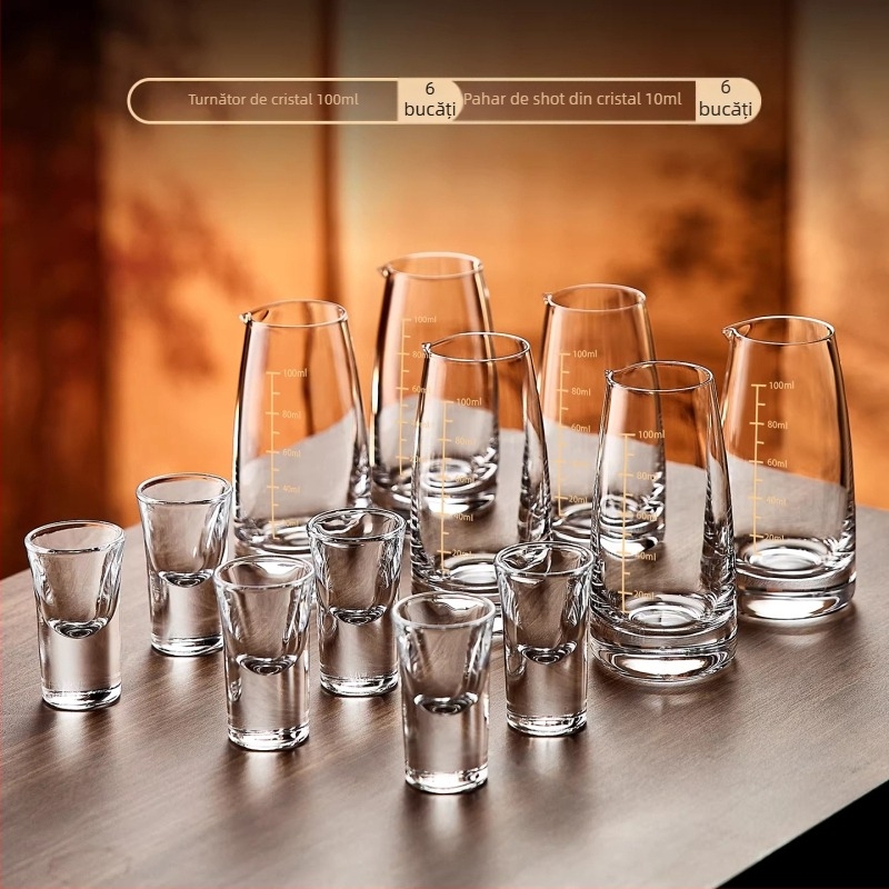 Decantor de vin din cristal, cu scară de măsurare, pentru uz casnic și comercial
