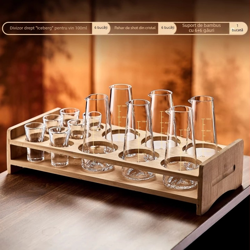 Decantor de vin din cristal, cu scară de măsurare, pentru uz casnic și comercial