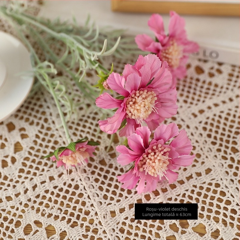 Floare artificială cosmos din mătase pentru decor în living și masă, recuzită pentru fotografii, aspect premium