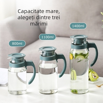 Sticlă de apă rece din sticlă cu set de căni, pentru uz casnic, rezistentă la temperaturi înalte, potrivită pentru sucuri și ceai parfumat