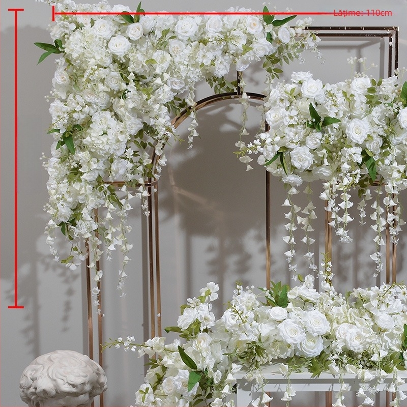 Aranjament floral Lily of the Valley, atârnat pentru fundal de nuntă pe scenă, arc, vitrină și sală de expoziții, ghirlande de flori și mingi florale atârnate