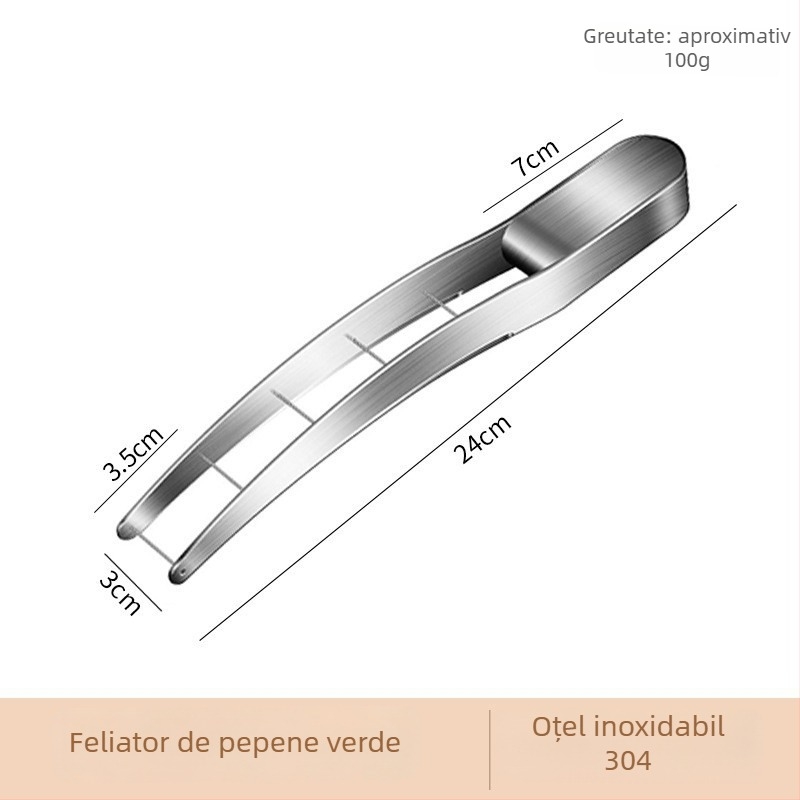 Tăietor din oțel inoxidabil 304 pentru pepene, divizor de fructe pentru uz casnic, matriță pentru pulpă, tăiere pepene cuburi
