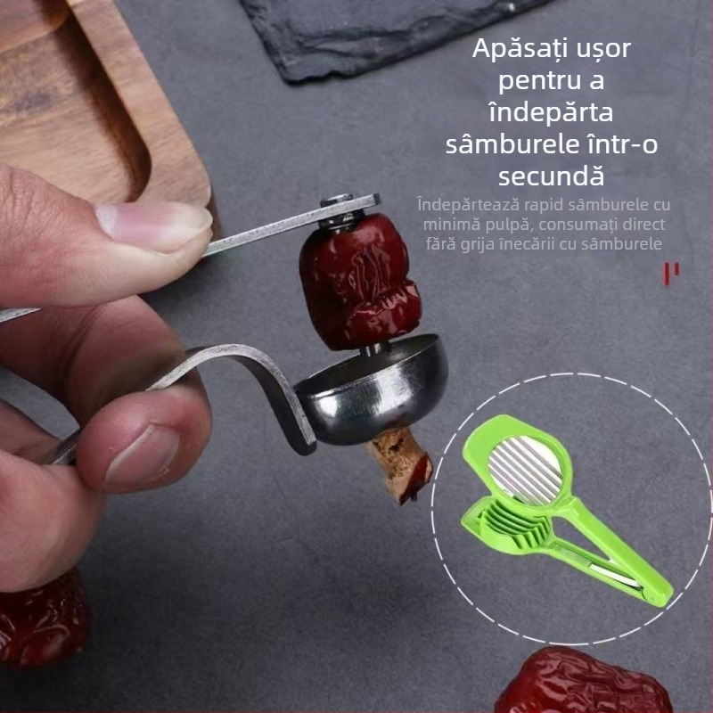 Tăietor creativ pentru curmale roșii, păducel, ciuperci, căpșuni și ouă; tăietor pentru curmale uscate