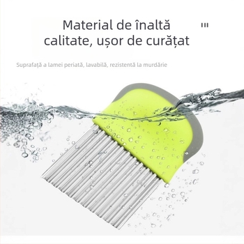 Tăietor de cartofi din oțel inoxidabil cu lamă ondulată – pentru felii și fâșii, ușor de folosit pentru legume