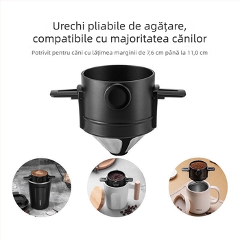 Mummer Îngerașul Mic Filtru de cafea din oțel inoxidabil, reutilizabil, V6 cu pâlnie – Înlocuitor pentru filtre de hârtie