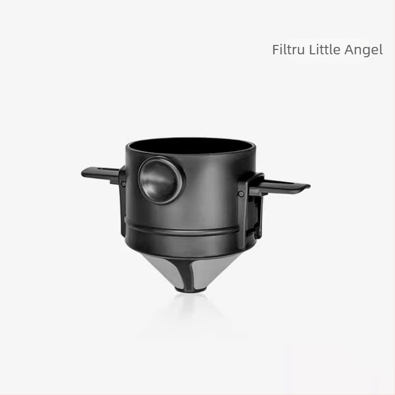 Mummer Îngerașul Mic Filtru de cafea din oțel inoxidabil, reutilizabil, V6 cu pâlnie – Înlocuitor pentru filtre de hârtie