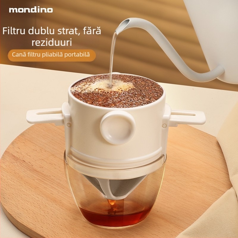Mummer Îngerașul Mic Filtru de cafea din oțel inoxidabil, reutilizabil, V6 cu pâlnie – Înlocuitor pentru filtre de hârtie